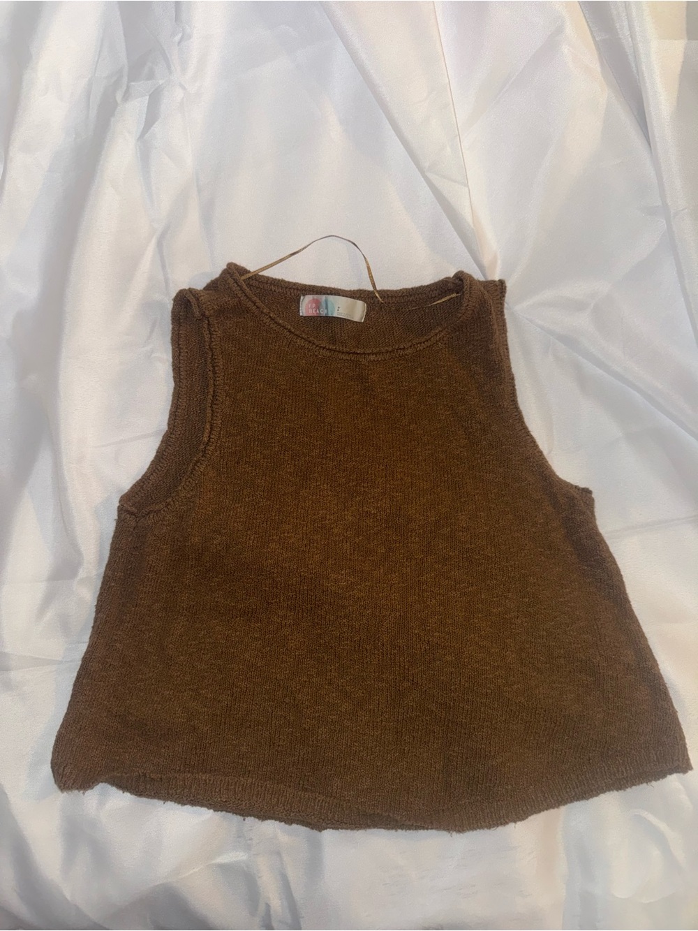Free People Brown Knit Tank Top